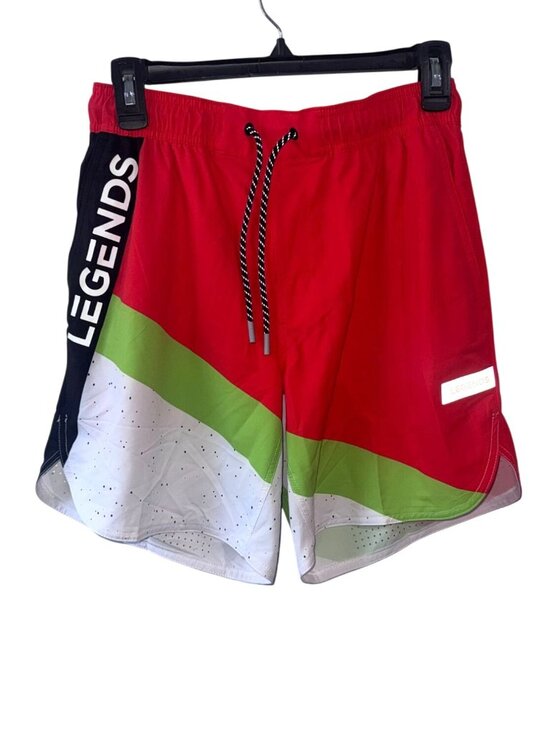 Legends Other - Legends Mens Red Multi-Color Athletic Shorts With Pockets & Drawstring Size L